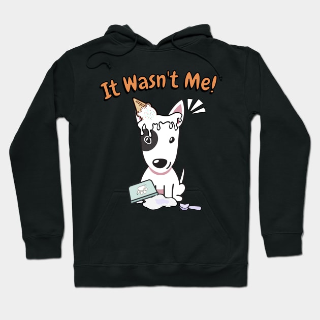 Funny bull terrier got caught stealing ice cream Hoodie by Pet Station